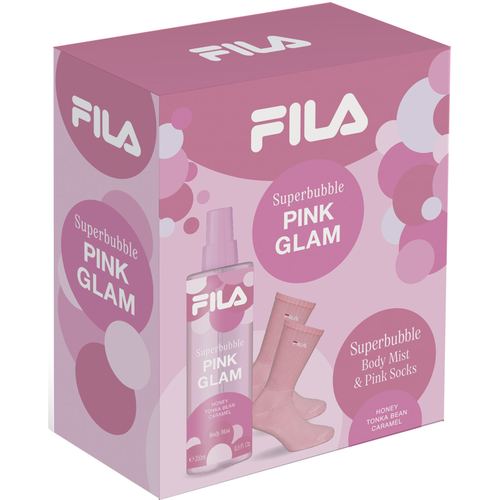 FILA SUPERBUBBLE COFANETTO WOMAN PINK GLAM; BODY MIST GLAM HONEY, TONKA BEAN, CARAMEL 250 ML + PINK SOCKS