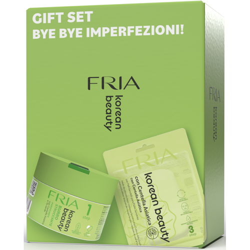 FRIA COFANETTO KOREAN BEAUTY BOX BYE BYE IMPERFEZIONI; BURRO STRUCCANTE CICA 80 ML + MASCHERA VISO CENTELLA ASIATICA