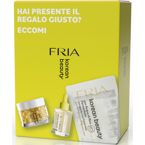 FRIA COFANETTO KOREAN BEAUTY BOX GLOW; CREMA VISO BOMB ILLUMINANTE 50 ML + SIERO BOMB ILLUMINANTE 30 ML + MASCHERA VISO ACQUA DI RISO 