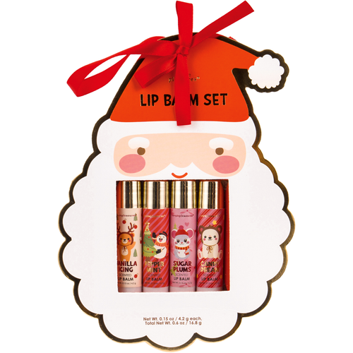 TRI COASTAL NATALE SET 4 LIP BALM DA 3 grammi IN BLISTER SANTA CLAUS 