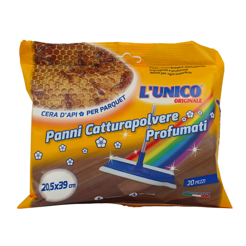 L'UNICO ORIGINALE CATTURAPOLVERE PER PARQUET 20 PANNI PROFUMATI CM 20,5x39