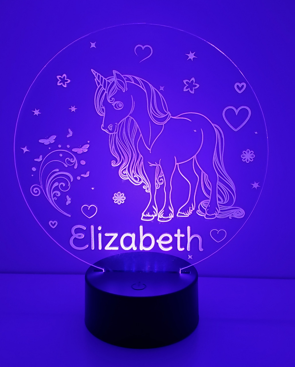 Custom Engraved Unicorn Glow Light