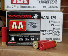 Winchester 12 Gauge AA InterNational Target Ammunition AANL129 2-3/4" 7/8oz #9 1350fps 250 rounds