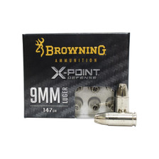 Browning 9mm Luger Ammunition B191700092 147 Grain X-Point Defense Hollow Point CASE 200 Rounds