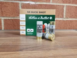Sellier & Bellot 12 Gauge Ammunition SB12BSI 2-3/4" 1 Buckshot 12 Pellets 250 Rounds - FREE SHIPPING