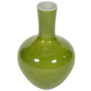 Lime Green Globular Vase Medium