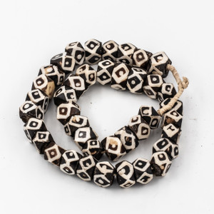 Black Diamond Evil Eyes Kenya Cow Bone Beads Per String