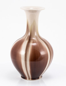 Coffee Reaction Glazed Ballon Vase