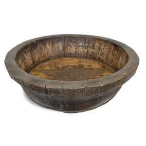 Antique Wooden Water Bowl Foot Bath