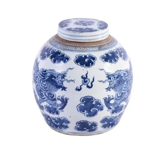 Blue & White Dragon Cloud Ancestor Jar