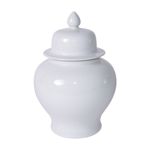 Temple Jar White Crackle - S