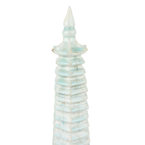 Light Celadon Crackled Porcelain Pagoda