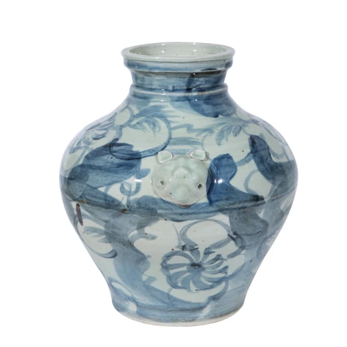 Silla Flower Lion Handle Jar  - 2 Sizes