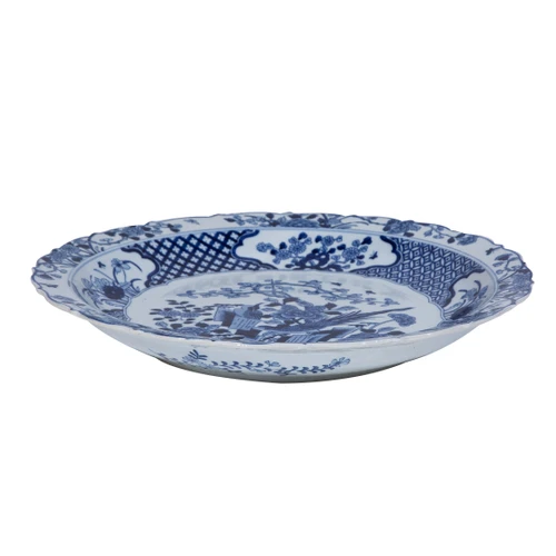 Blue And White Plate Pheasant Floral Motif
