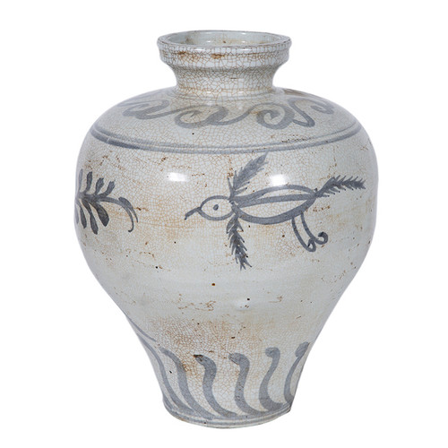 Vintage White Flying Bird Plum Vase Flip Lip