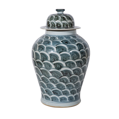 Rusty Blue Fish Scale Temple Jar Large - Small