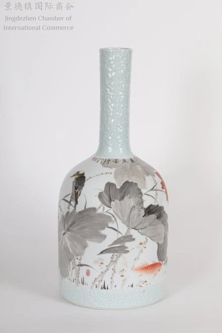 Famille Rose Vase - Harmony of Koi