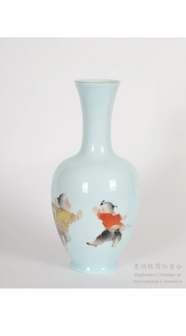 Under-glazed Ink Porcelain Vase - Precious Memories Ink by Master Artist Li Xun