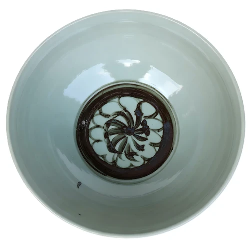 Rustic Brown Porcelain Decorative Vessel Silla Flower Motif