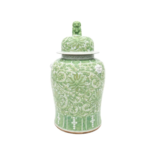 Vintage Temple Jar Phoenix Motif - Small