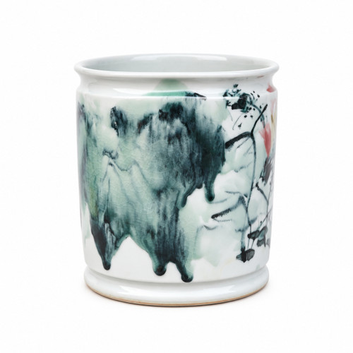 Graceful Lotus Porcelain Orchid Pot