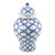 Blue And White Octagonal Window Temple Jar
