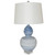 Blue And White Marblized Gourd Vase Lamp