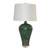 Speckled Green Carved Dragon Plum Vase Lamp