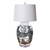 Black and White Four Loop Handle Porcelain Jar Twisted Flower Motif Lamp