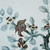 Hand Painted Blue & White Brown Porcelain Tile Sparrows on Branches - Framed /12F02