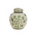 Green & White Porcelain Mini Jar Peony Motif