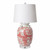 Coral Red Four Loop Handle Porcelain Jar Twisted Silla Flower Lamp