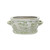 Lillian August Porcelain Footbath Planter Coral Red Flower Birds Motif