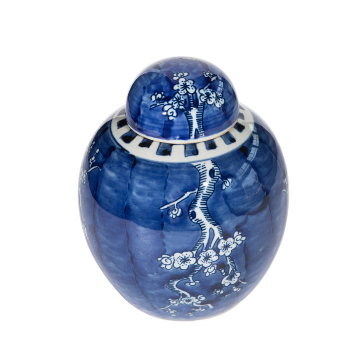 Blue & White Plum Lidded Jar