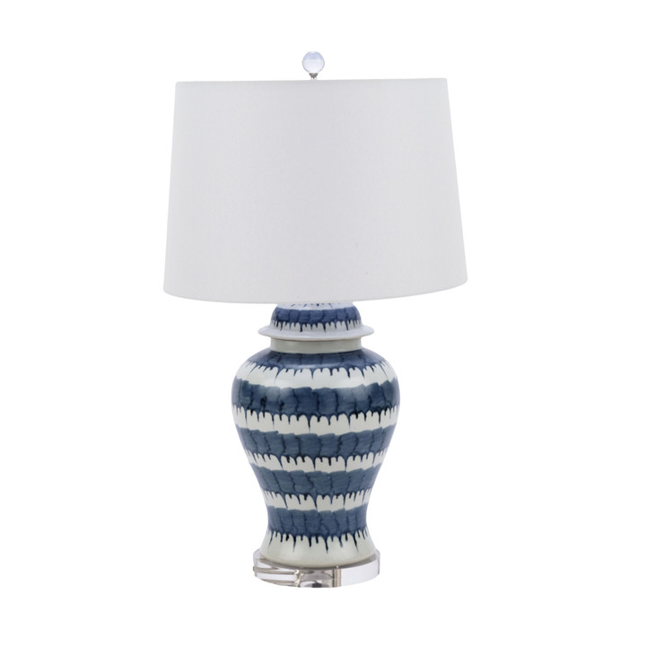 Blue and White Drip Table Lamp