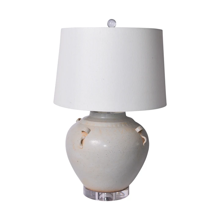 Celadon Four Ear Ancestor Wine Jar Table Lamp