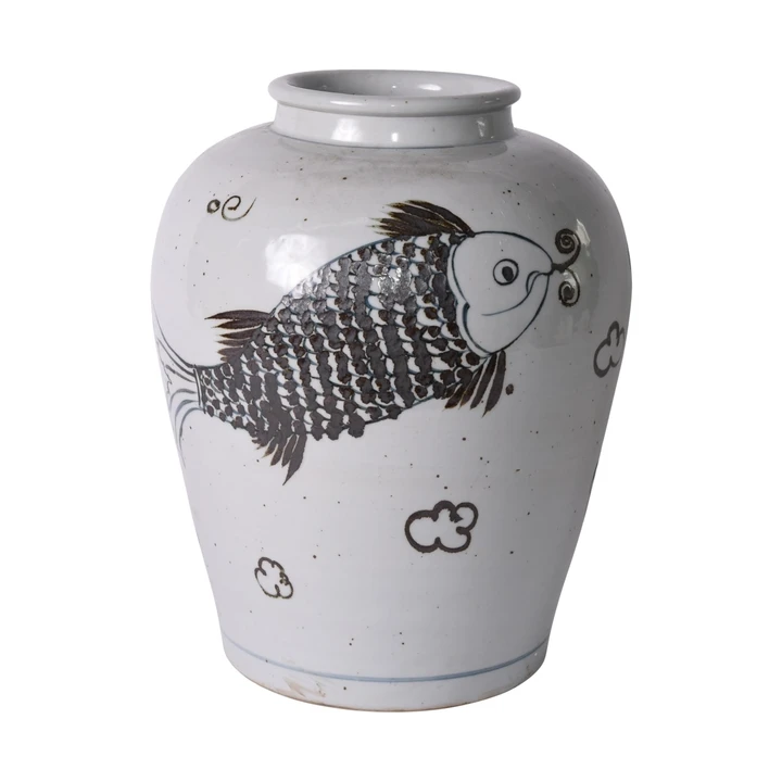 Brown Fish Open Top Jar
