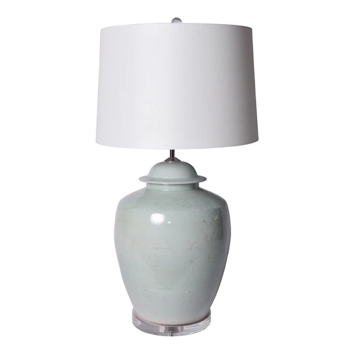 Lidded Barn Jar Mint Green Lamp