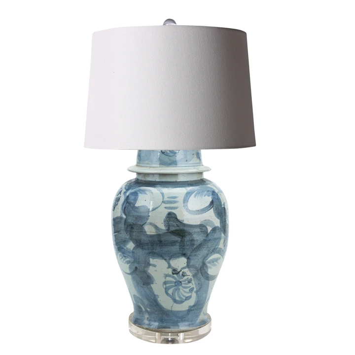 Lamp Of Indigo Sea Flower Temple Jar