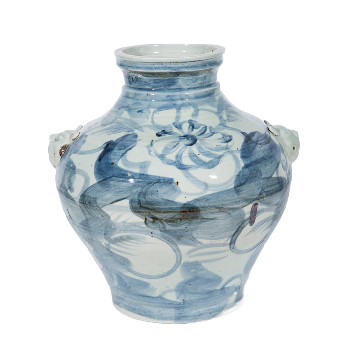 Silla Flower Lion Handle Jar - 2 Sizes
