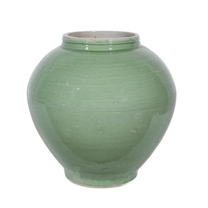 Mint Green Crackle Round Jar