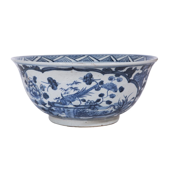 Dynasty Bowl Bird Floral Medallion Motif - 2 Sizes