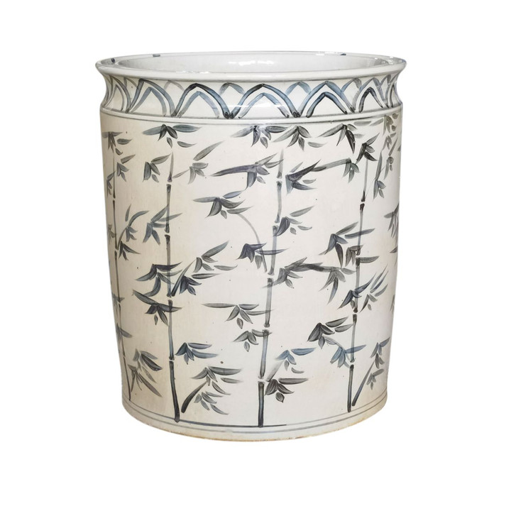 Barclay Butera Couture Graceful.. Bamboo Blue & White Porcelain Planter