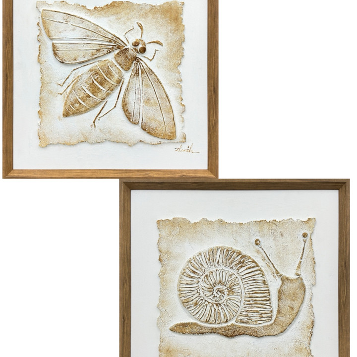 Handpainted Frame Art Whispers of Nature - Set of 2