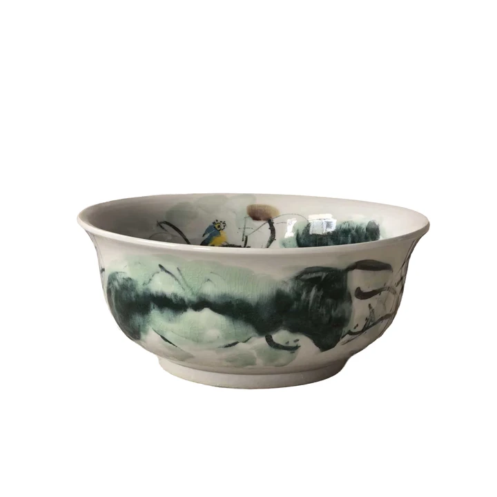 Graceful Lotus Porcelain Decorative Bowl