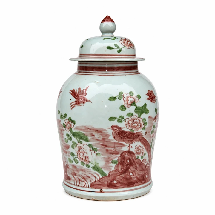 Lillian August Paris Garden Porcelain Temple Jar