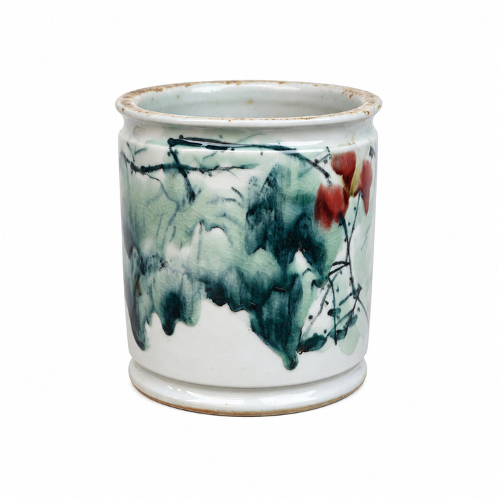 Graceful Lotus Porcelain Orchid Pot
