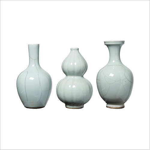 Crackle Celadon Bud Vases - Set of 3 - Legend Accents