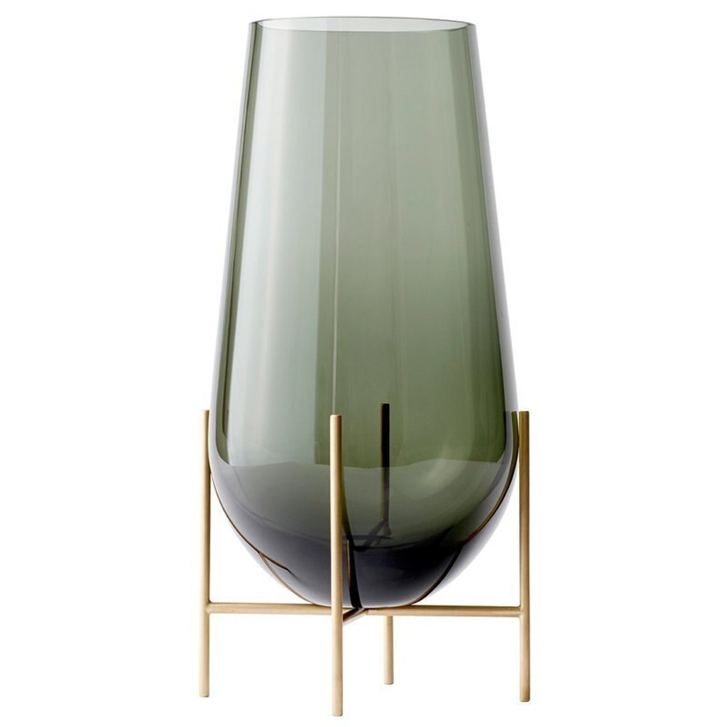 echasse grey glass vase with stand in 3 sizes