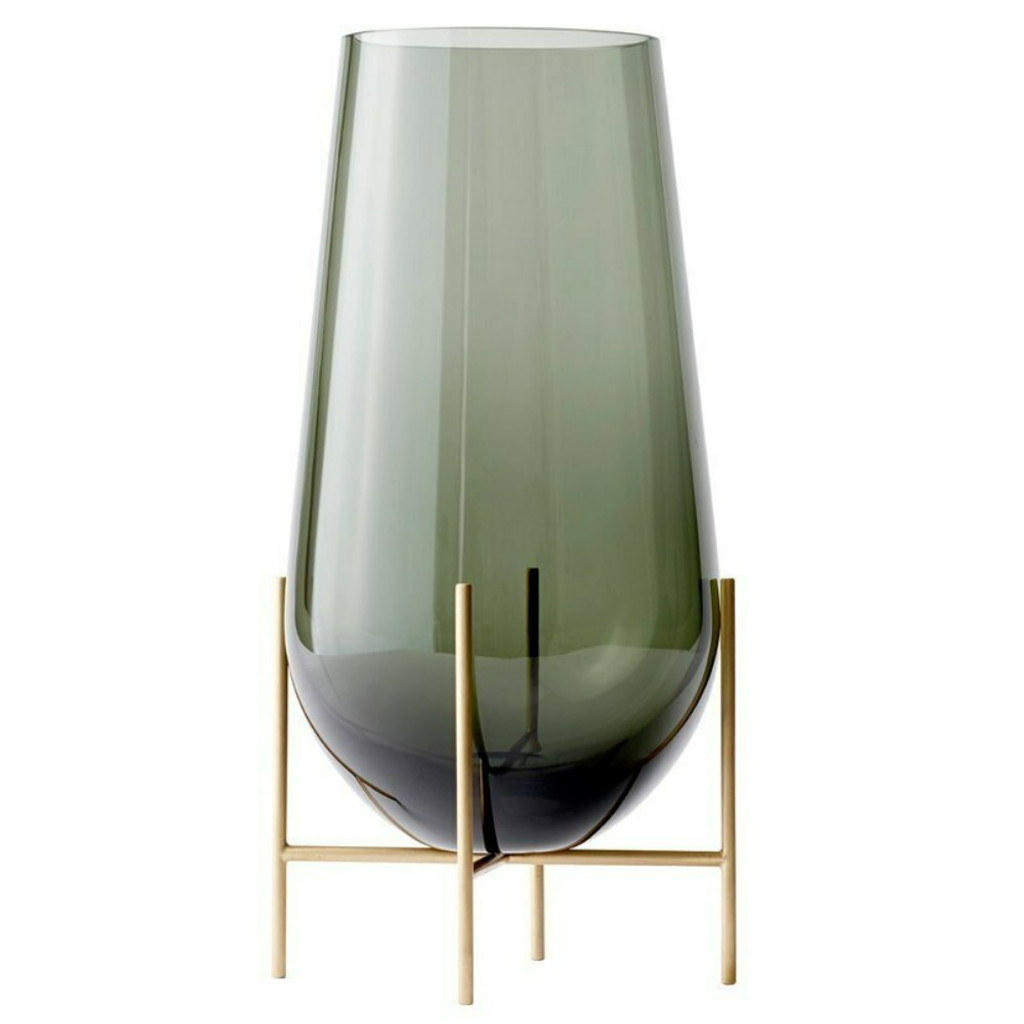 echasse grey glass vase with stand in 3 sizes